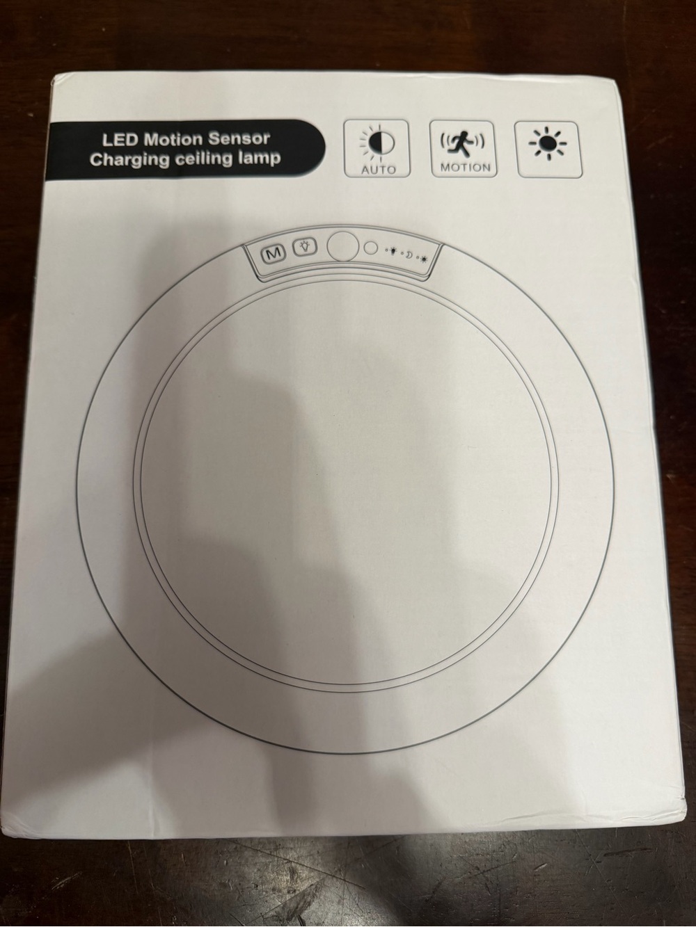 LED Motion Sensor Charging Ceiling Lamp - White